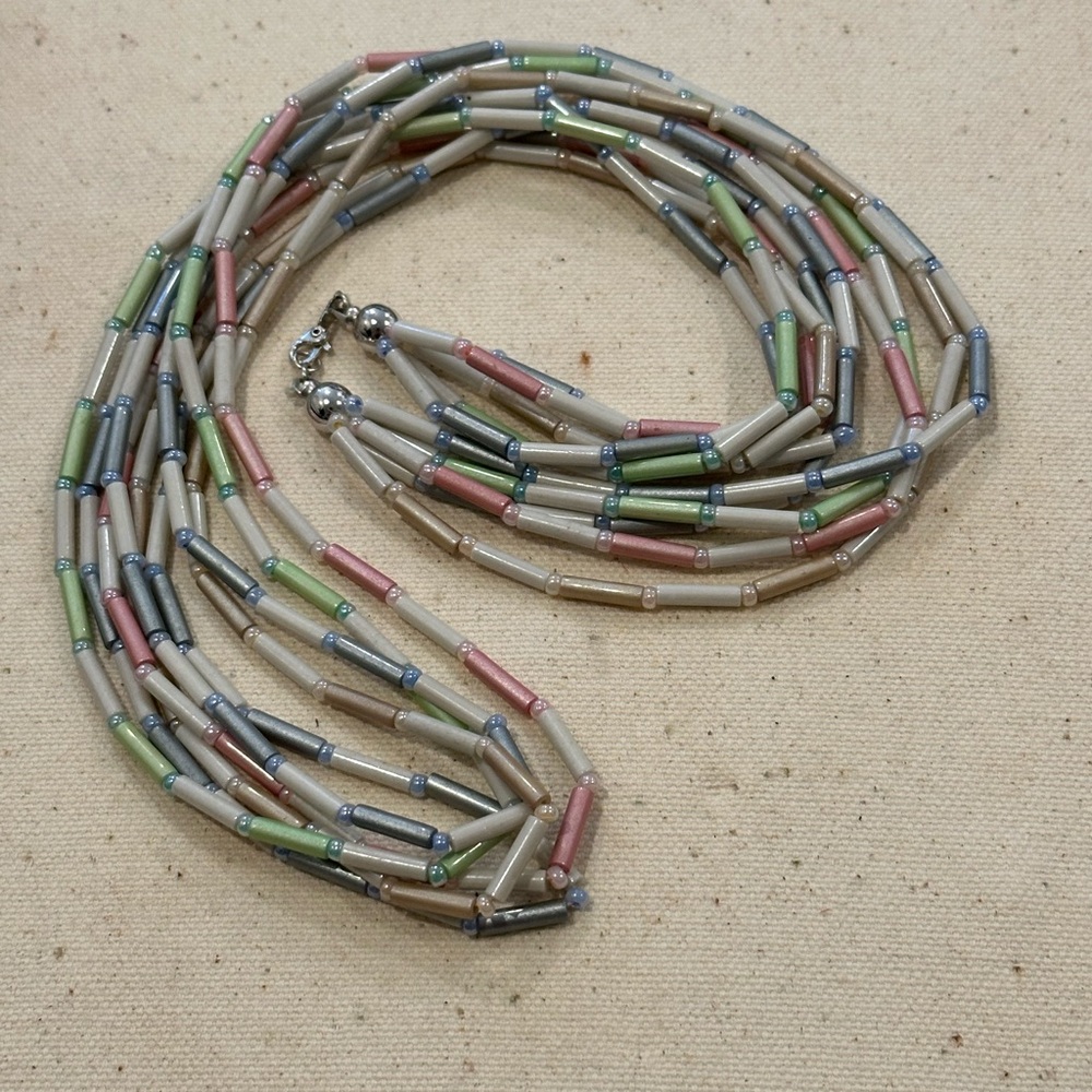 Monet Seed Bead And Bugle Bead Multi Strand Neckl… - image 6